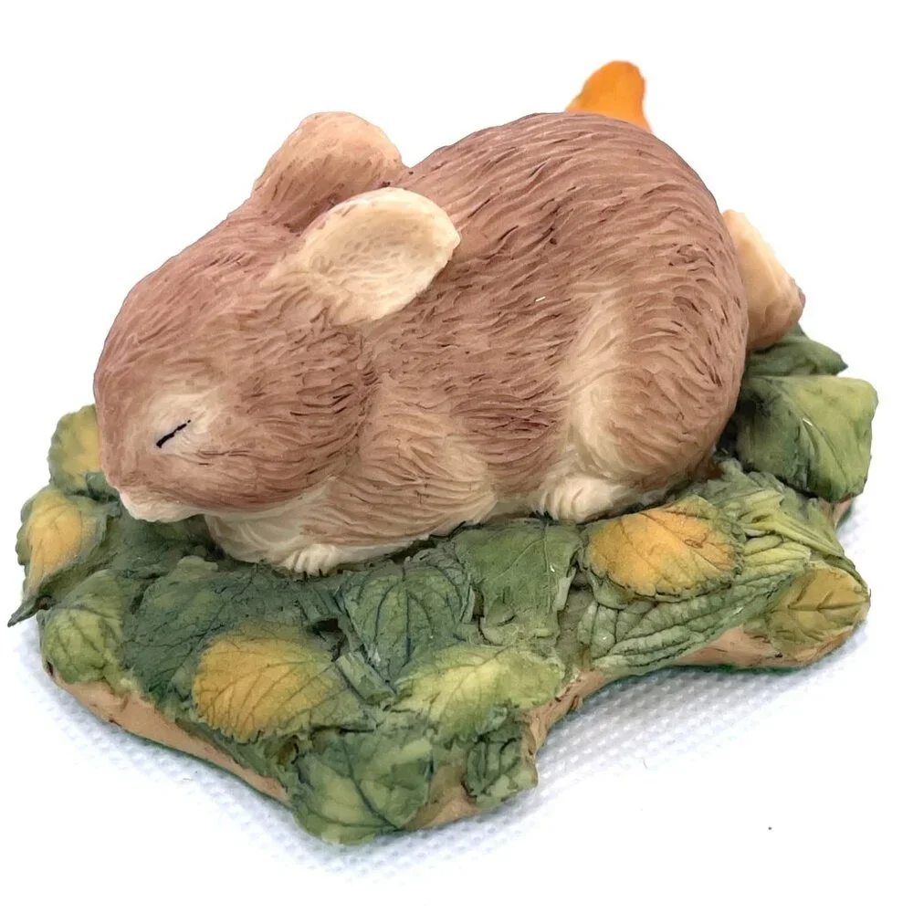 VTG Hand Painted Brown Bunny Rabbit Baby Aynsley MasterCraft Green UK England - Picture 2 of 12